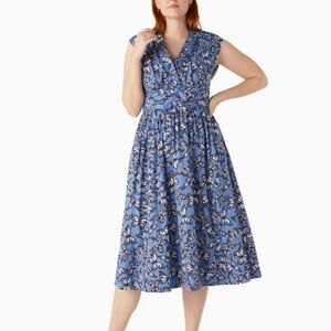 Kate Spade Poplin Bow Butterfly Print Dress